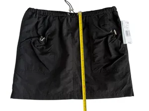 Honey&Sparkle NWT Sz M Black Nylon Utility Cargo Mini Skirt Drawstring Waist thumbnail 9