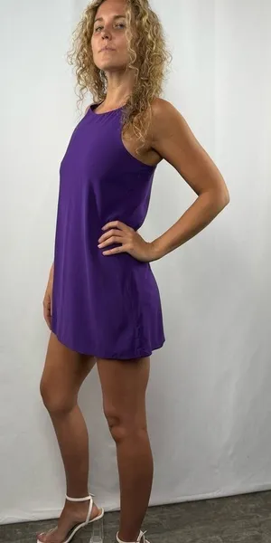 Alice + Olivia 100% Silk Racerback Mini Dress‎ in Purple Size Extra Small thumbnail 1