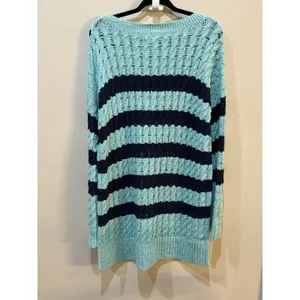 NWT Anthropologie Pilcro Cable Sweater Size Large Tunic Striped Linen Cotton thumbnail 5
