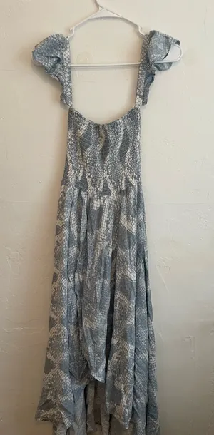 Olivaceous Gray Smocked Dress thumbnail 1