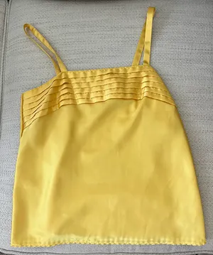Vintage Silk Top Yellow Size M thumbnail 1