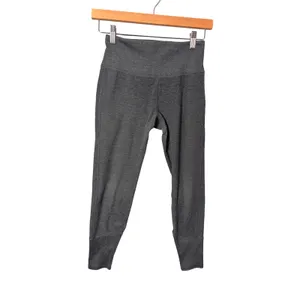 Alo Yoga Athletic Leggings XS Gray High Waist Ribbed Cuff Athleisure Casual Cozy thumbnail 2