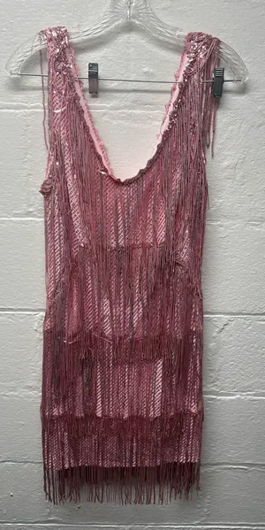 Pink Sequin Flapper Dress Size L thumbnail 2