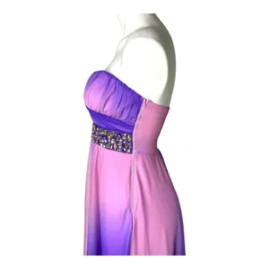 New SEQUIN HEARTS Purple Ombre Strapless Maxi Dress Prom Hoco Formal‎ Sz 5 thumbnail 4