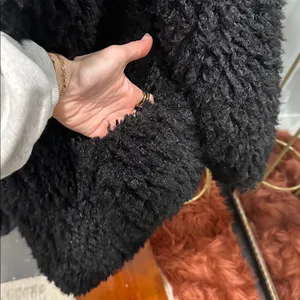 Women's Black Faux Fur Jacket size Small/Medium thumbnail 2