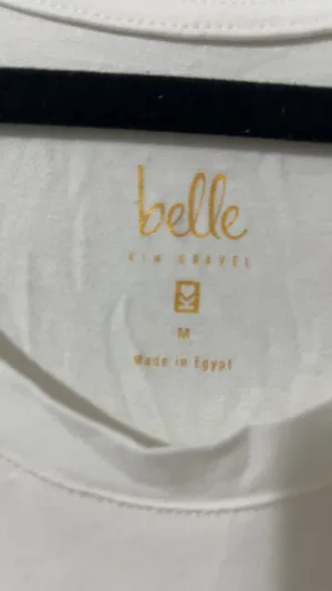 Belle Women's White Long Sleeve Cotton Top Medium thumbnail 3
