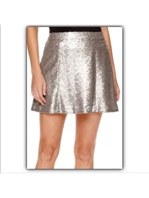 DECREE gorgeous rose gold bronze sequin mini skirt size M thumbnail 6
