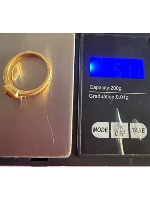 18K GE Ring Rectangular Yellow CZ Rhinestone Bezel Engraved Etched Size 7.75 Gold thumbnail 6