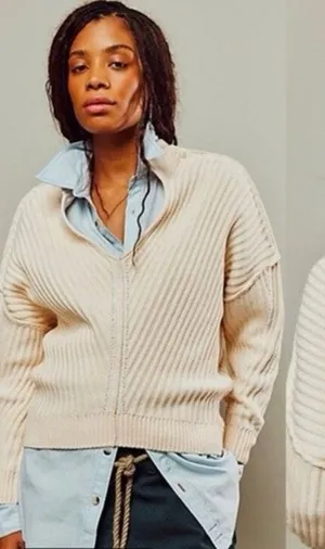 Free People We The Free Freeway V-Neck Sweater L thumbnail 1