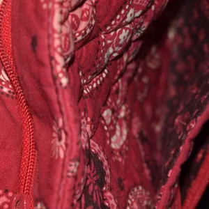 Vera Bradley Crossbody Handbag, "Mesa Red-2006", Zip Closure, Paisley Pattern thumbnail 7