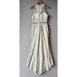 Aspeed Boho Moody Prom Lace Beaded Mermaid Gown Large Champagne‎ thumbnail 6