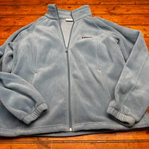 Columbia Benton Springs Full Zip Fleece Jacket‎ Dusty Blue Womens XL Mock Neck thumbnail 1