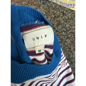 UNIF rainbow trim mock neck crop top knit sweater M thumbnail 6