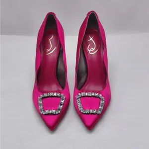Sam Edelman Womens Pumps Sz 7.5 Pink Satin Rhinestone Heels Formal Wedding Party thumbnail 11