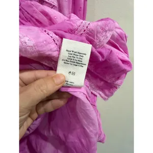 LoveShackFancy Natasha Mini Dress Begonia Hand Dye Pink Ruffle Lace Size M thumbnail 9
