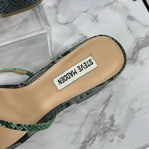 Steve‎ Madden Block Heel Strappy Sandals 9.5 Multicolor Snakeskin Open Toe Boho thumbnail 4
