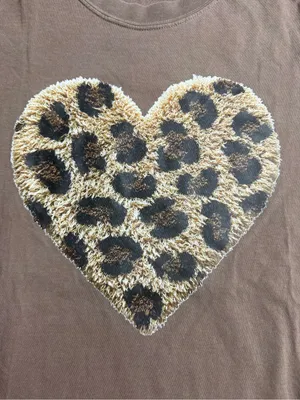 Comfort Colors Espresso Short-Sleeve Tee with Leopard Heart thumbnail 4