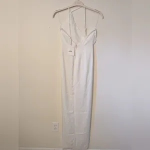 NWT Nookie Sz M Ivory Gypsy One Shoulder Side Slit Backless Evening Gown Bridal thumbnail 6