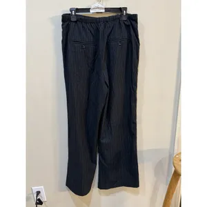 Free People Striped Pleated Wide Leg Pants Black Size Large $148 thumbnail 3