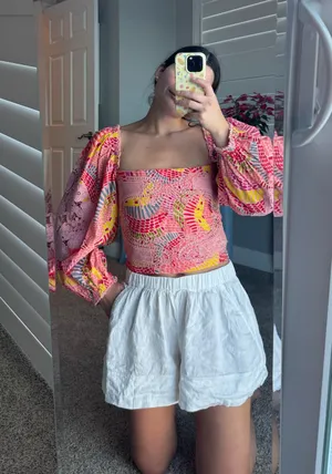 Farm Rio dotted banana blouse medium thumbnail 1
