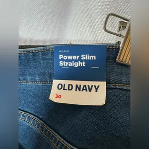 Old Navy Women’s Jeans Distressed Power Slim Straight Mid Rise Plus‎ 30 NWT 649 thumbnail 5