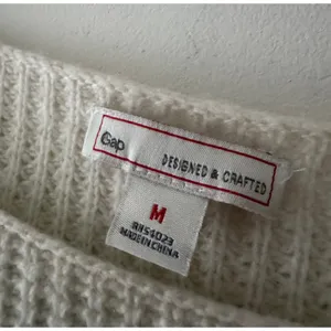 Gap White and Aqua Blue‎ Stripe Wool Blend Sweater thumbnail 5