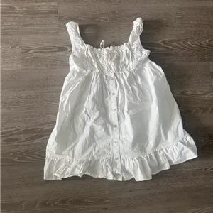Frankie's Bikinis White Sleeveless Ruffle Mini Dress thumbnail 2