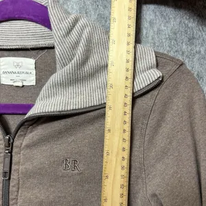 Banana Republic Womens XS Taupe Brown Full‎ Zip Shawl Collar Sweatshirt Jacket thumbnail 3