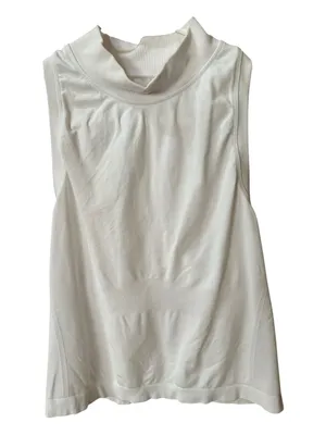 Athleta White Sleeveless Mock Neck Performance Tank thumbnail 1