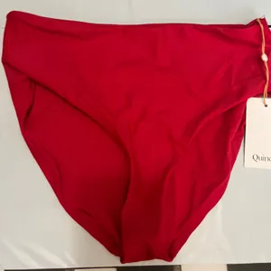 New Quince Italian High-Rise High-Leg Bikini Bottom Cherry Red Large thumbnail 1