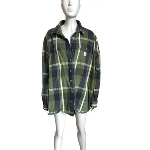 Carhartt Green and Black Flannel Plaid Top thumbnail 2