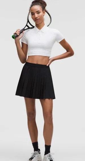 Lululemon High-Rise Pleated Tennis Skirt Long Black Size 14 W8ARAT Athletic thumbnail 1