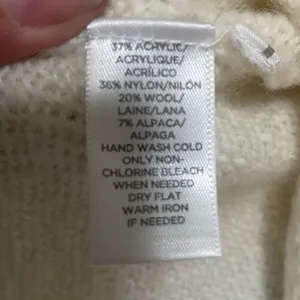 Lou & Grey Knit Detail Mock Neck Sweater Wool Alpaca Blend Size Medium Cream thumbnail 3