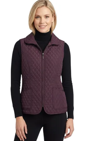 Talbots size small purple quilted zippered vest thumbnail 1