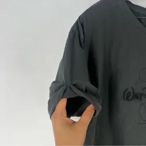 Disney Mickey Mouse Dark Charcoal Gray Minimalistic Cuffed ‎ Short Sleeve Tee thumbnail 5