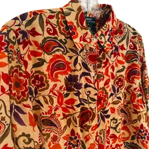 Lauren Ralph Lauren Paisley Floral Blouse Women's Medium‎ Career Preppy Classic thumbnail 2