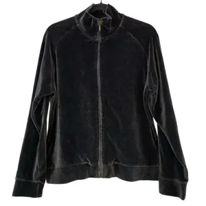 Vintage GAP Velour Zip‎ Jacket Brown XL Stretch Y2K Track Style thumbnail 1