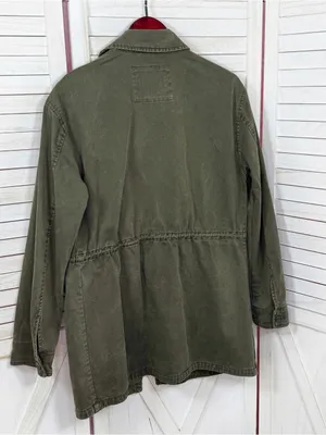 Levi’s Denim Military Utility Anorak Jacket Olive Green Small Full Zip Cotton thumbnail 8