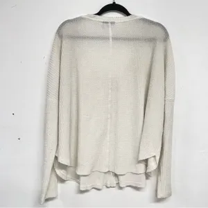 Urban Outfitters Out From Under White Waffle Knit Cardigan Sweater Womens M Raw Edge Boho Fall thumbnail 8