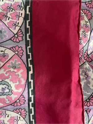 Silk Floral Pink & Magenta Woman’s Square Scarf, Geometric thumbnail 8