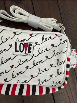 Brighton LOVE SCROLL Canvas Crossbody Bag New With Tags thumbnail 6