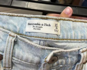 Abercrombie Mid Rise Straight Jean In Color Super Light thumbnail 3