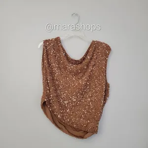 Retrofete Myles Sequin Top in Bronze thumbnail 6