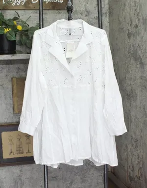 NWT Raviya Cotton Eyelet Button-Front Cover Up Dress 76323X White 1X thumbnail 1