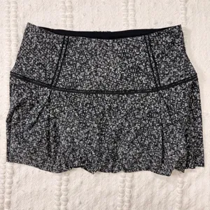 Lululemon Pace Rival Skirt Black White Pixelated Print Athletic Skort Size 6 thumbnail 2