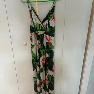 Tropical Floral Maxi Dress Green Size XL thumbnail 2