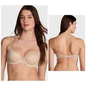 NEW! $50 VICTORIA’S SECRET 32A Lightly Lined Demi Bra BEIGE Padded Underwire thumbnail 2