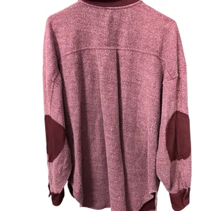 Free People Oversized Bouclé Knit Shacket with Elbow Patches – Size M thumbnail 2
