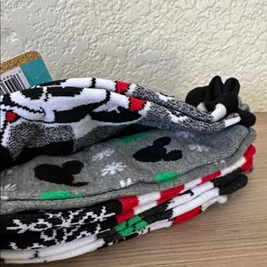 Disney Black, White, and Red No show Casual Socks 5 pairs thumbnail 2
