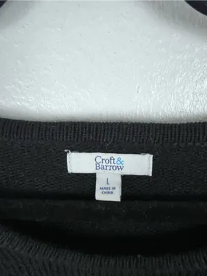 CROFT & BARROW Black Cat Graphic Long Sleeves Knit Sweater Size Large Christmas thumbnail 3